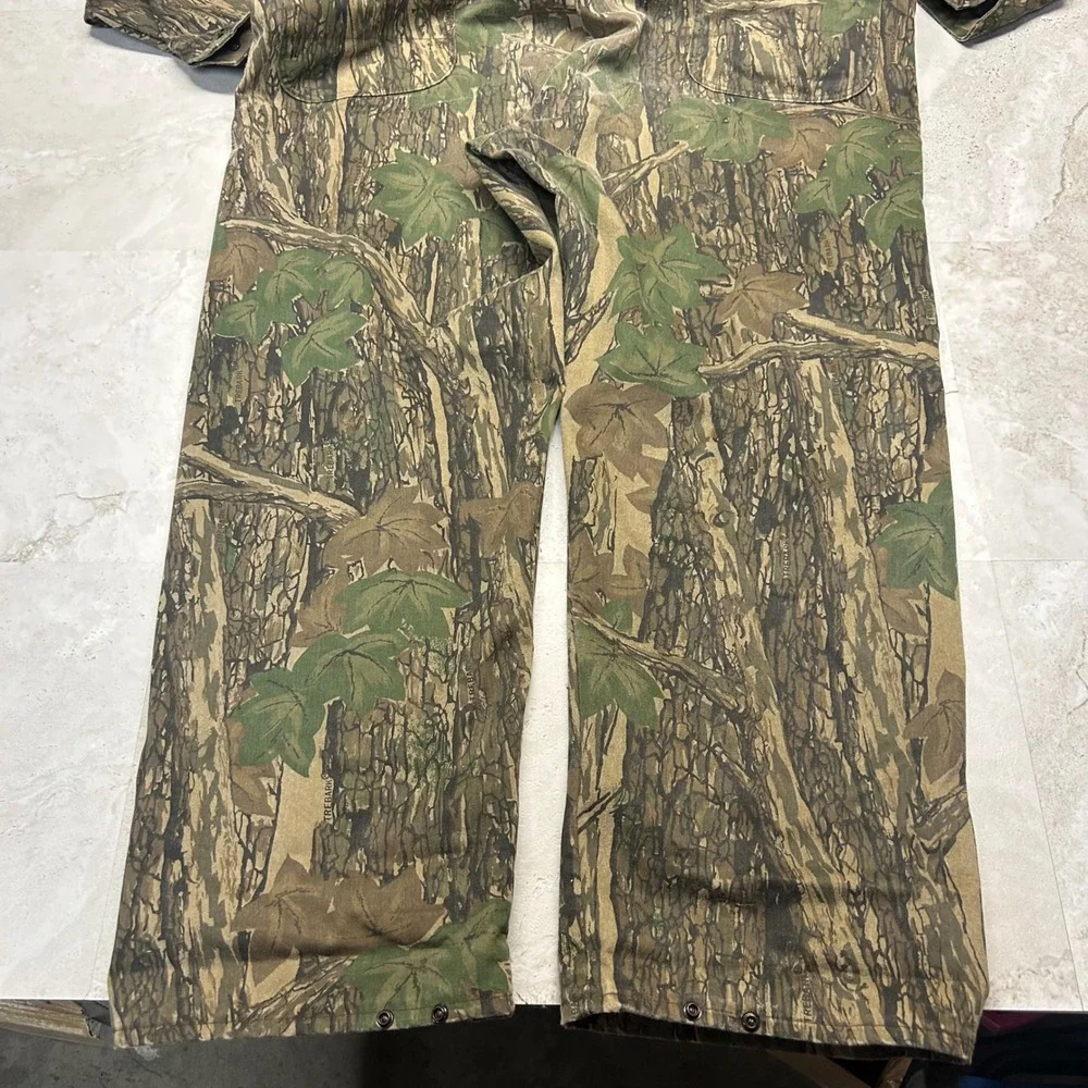 Winchester Trebark Camo Coveralls Mens XL Green Brown Vintage Hunting Jumpsuit